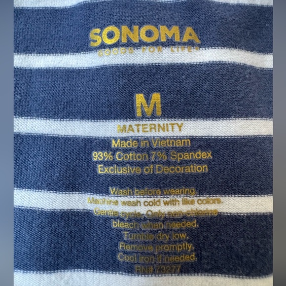 Sonoma Women’s Striped Maternity Bodycon Dress Size Medium Blue and White - Picture 4 of 4